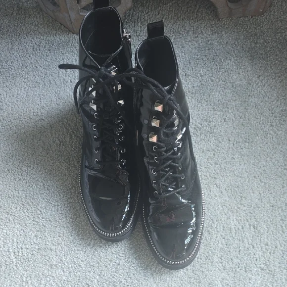 Michael Kors Black Combat Moto Boots - Picture 2 of 6